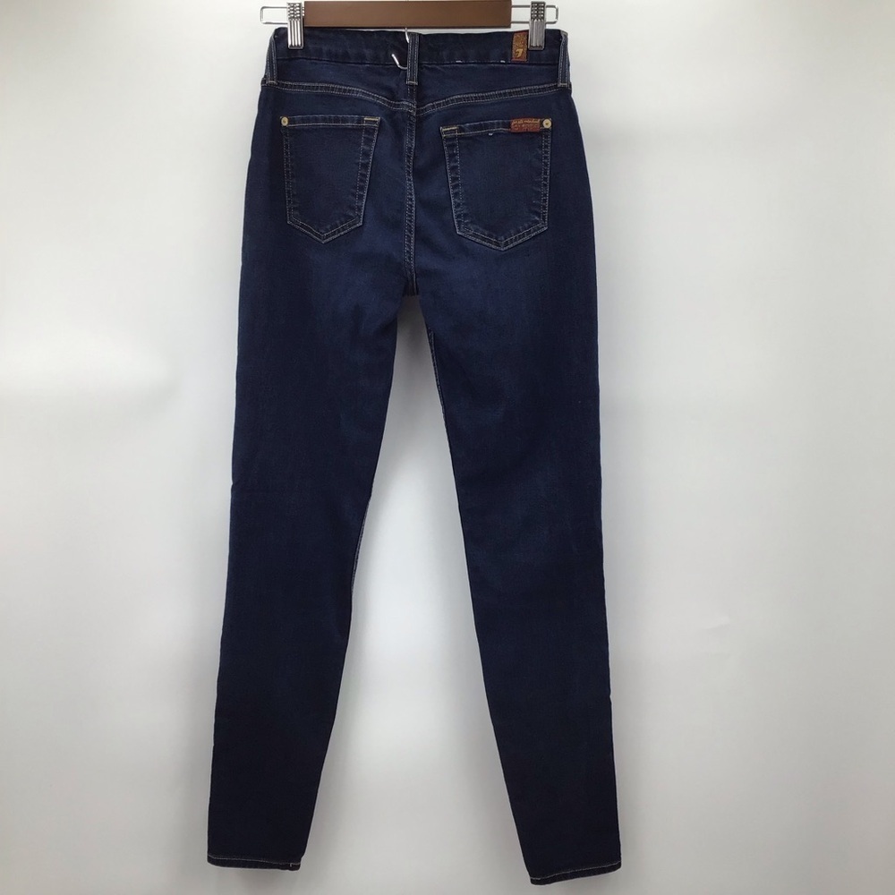 7 For All Mankind b(air) denim Dark Indigo Ankle Skinny Jeans Strech - Picture 3 of 12